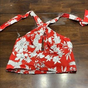 Cropped, floral Express shirt